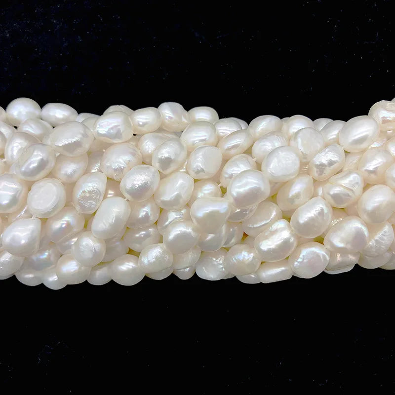 Cheap 10-11mm Vertical Hole on Both Sides Smooth Baroque Shaped Loose Pearl Natural Freshwater Pearl