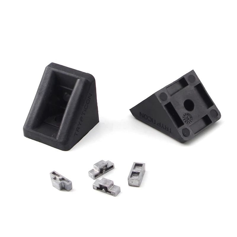 China Manufacturer ML-1013 Rohs 40L-joint 40*40mm 40x40mm Black Nylon Corner Bracket From Infection Moulding Pa66 Gf30