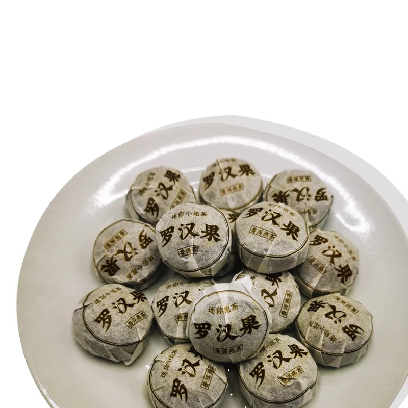 Traditional Fermented Puer Mini Tuo Tea with Monk Fruit Flavor Health Tea in Box Packaging