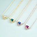 OL0893 Abiding Fine Jewelry Factory Cheap Price Designs 14K Gold Plated 925 Silver Oval Lab Green Emerald Gemstone Necklace