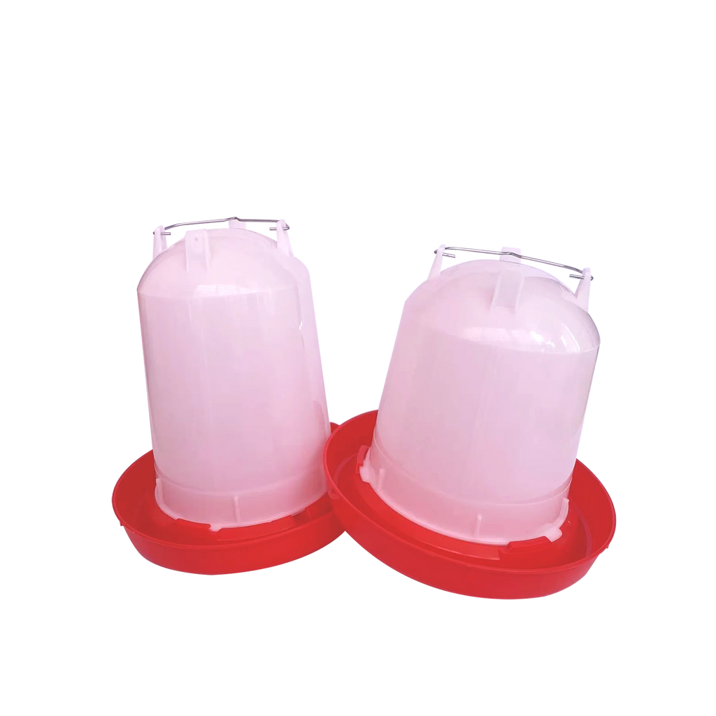 BERYS BYS-D006 New 14L Portable Plastic PP Red and White Chicken Drinker with Leg Poultry Drinkers and Feeders for Chicken