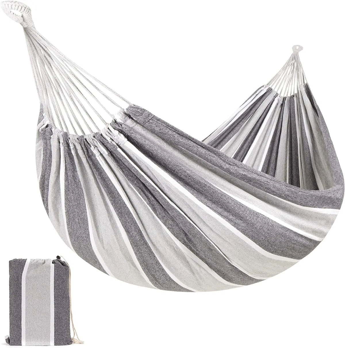 2 Persons Indoor Outdoor Modern Foldable Cotton Double Hammock Bed Eco-Friendly Outdoor Furniture for Garden & Park MegaBDM