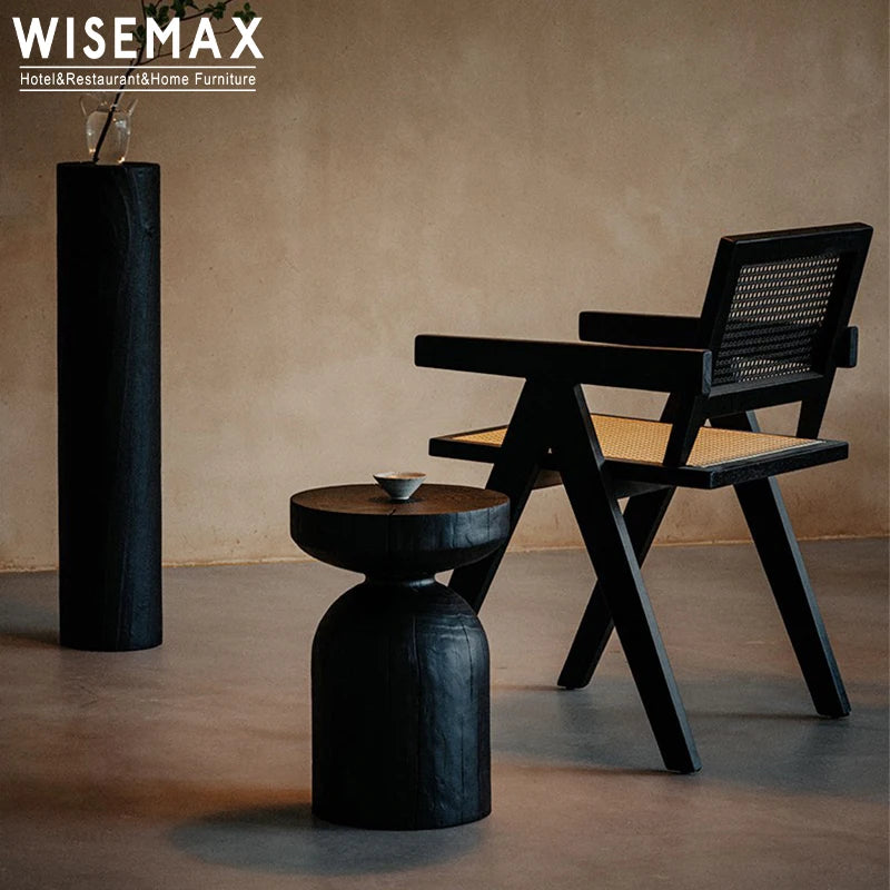 WISEMAX FURNITURE Nordic Style Home Custom Shaped Living Room Furniture Round Coffee Table Solid Wood Side Table for Home Hotel