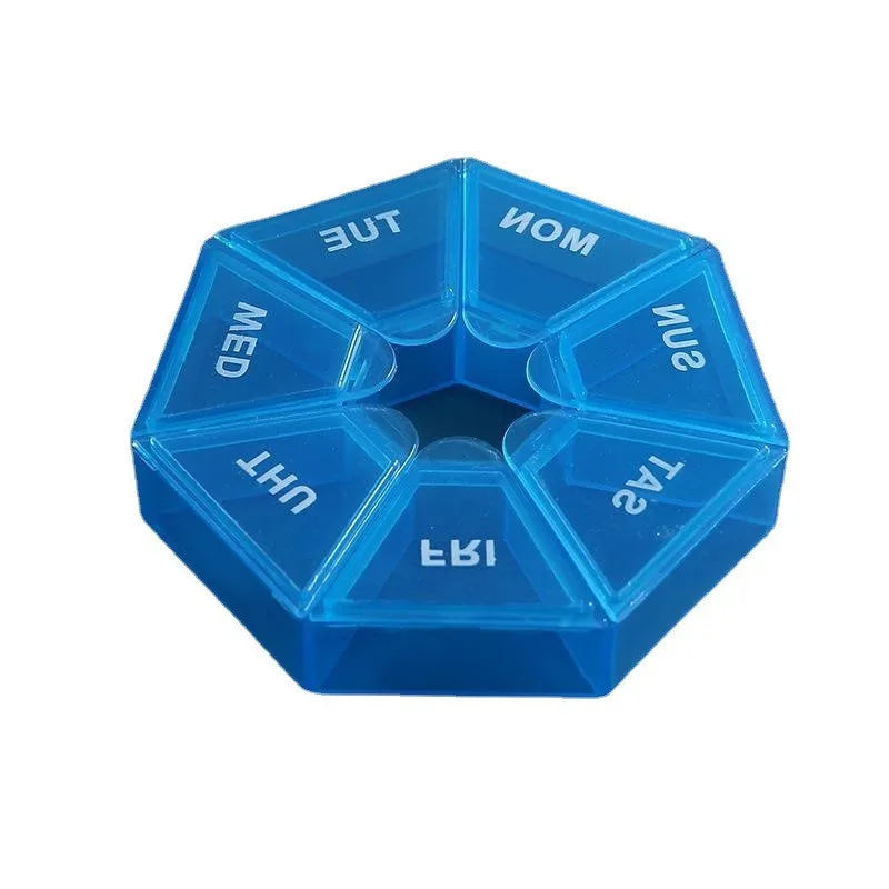 Portable Mini 7 Days Plastic Pill Box Color One Week 7 Grids Pill Capsule Candy Storage Box for Travel