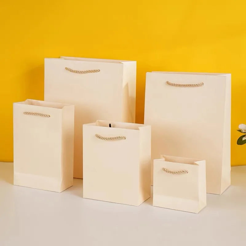 Multi-Color Hemp-Blend Paper Bags Custom Sizes Stock Ready Eco Retail Packaging Wholesale Bulk Discounts