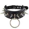 Women-Men Cool Punk Choker for Women Gothic Goth Spike Heart Shape Biker Choker PU Leather Collar Studded Rock Fashion Necklace