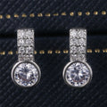 CAOSHI Jewelry Super Shiny Double Row Zircon Earrings New Trends Stud Earrings Girl Women Silver Charming Earrings Lady