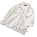 White Denim Jacket Women's Autumn 2022 Coat the New Large Size Fashion Solid Color Loose All-match Lapel Black Women Clothing