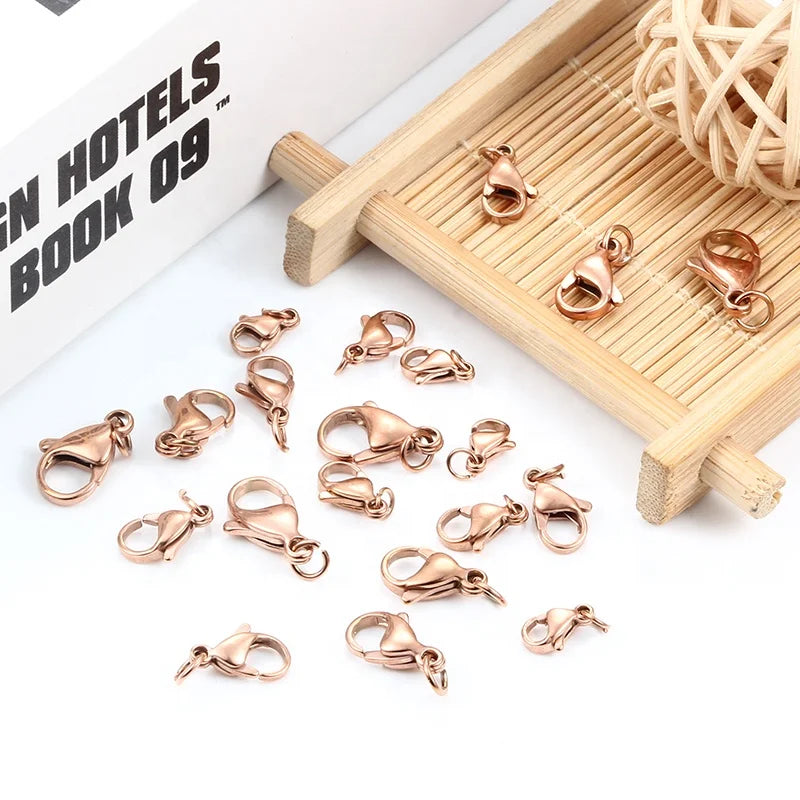 Wholesale Pvd 18K Gold Plating Metal Lobster Clasps Hooks for Jewelry Finding Making Connect Buckle MegaBDM