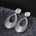 TongLing Hammered Fashion Jewelry Earrings Oval Water Drop Dangle Earrings for Women Girl
