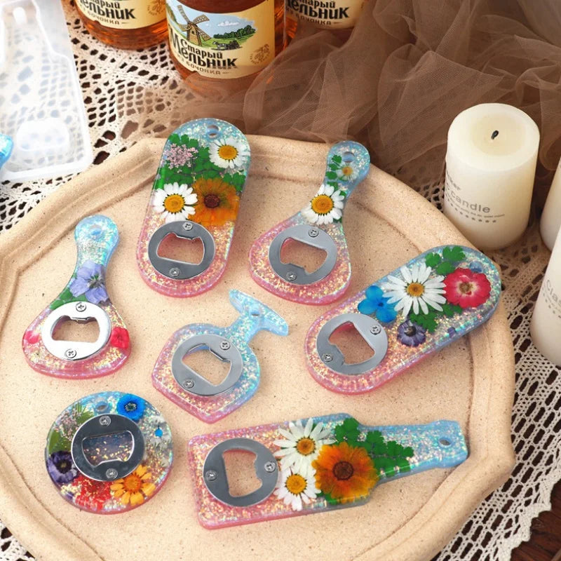 Shiny Bottle Opener Resin Mold Beer Opener Keychain Silicone Mold