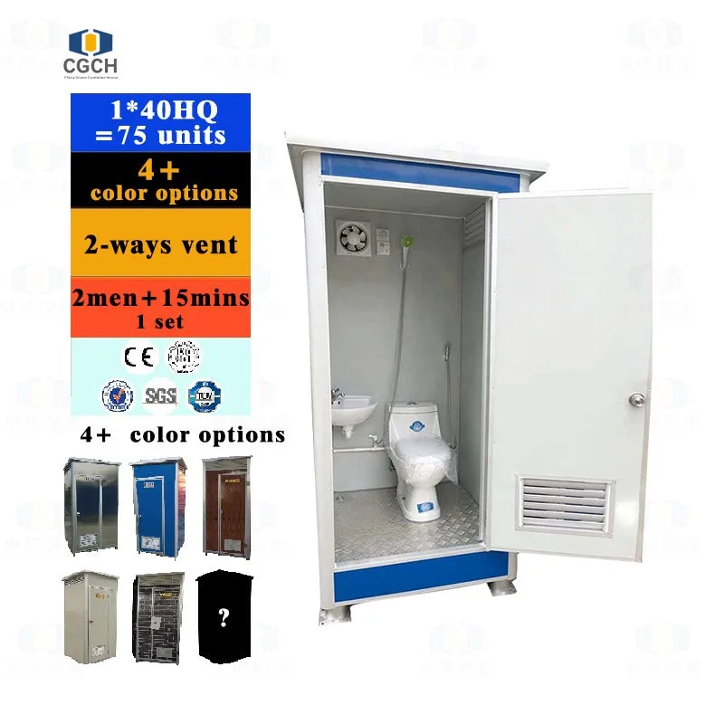 For CGCH Portable Steel Outdoor Public Toilet Modern Prefab Mobile Camp Cabin EPS Sandwich Panel for Park Exterior Office Mobile