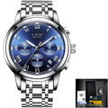 LIGE LG9810 Luxury Watch Factory Blue Large Dial Wrist Men Watch Auto Date Calendar Waterproof Stainless Steel Custom logo Oem
