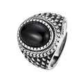 BOCAI  S925 Sliver Minimst Oval Agate Ring Vintage Trendy Personzed Wedding & Engagement Jewelry for Finger Wear Men Ring