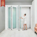 Aluminium Glass Folding Doors 2 Panel Space Saving Soundproof Home Bathroom Terrace House Interior Decoration Folding Door