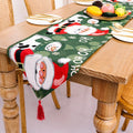 35x180cm Christmas Table Flag with Table Winner with Tassel Fabric Polyester Cotton Xmas Decoration Tablecloth Home Party Decor