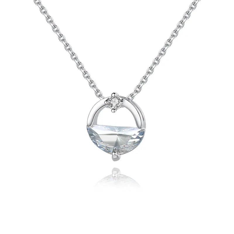 925 Sterling Silver Zicon Necklaces Pendants for Women Fashion Lady Festival Gift