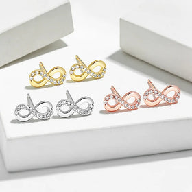 Minimal Korean Mobius Stud Earrings Eternal Infinite Symbol 8 Character Earrings Gifts for Women
