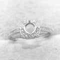 Sterling Silver 5*5mm Semi Mount Ring Empty Frame Blank Support Claw Setting S925 Base Holder Without Center Stone for DIY Inlay