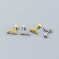 SP Korean Fine Jewelry Earrings Gold Plated 925 Sterling Silver Hypoallergenic Zircon Stud 18K Screw Back Earrings