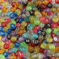 Wholesale Mixed 7*4mm Transparent Flat Colorful Acrylic Gold Letter Alphabet Beads Kuoyu Brand 200 Pcs/bag for DIY Bracelet