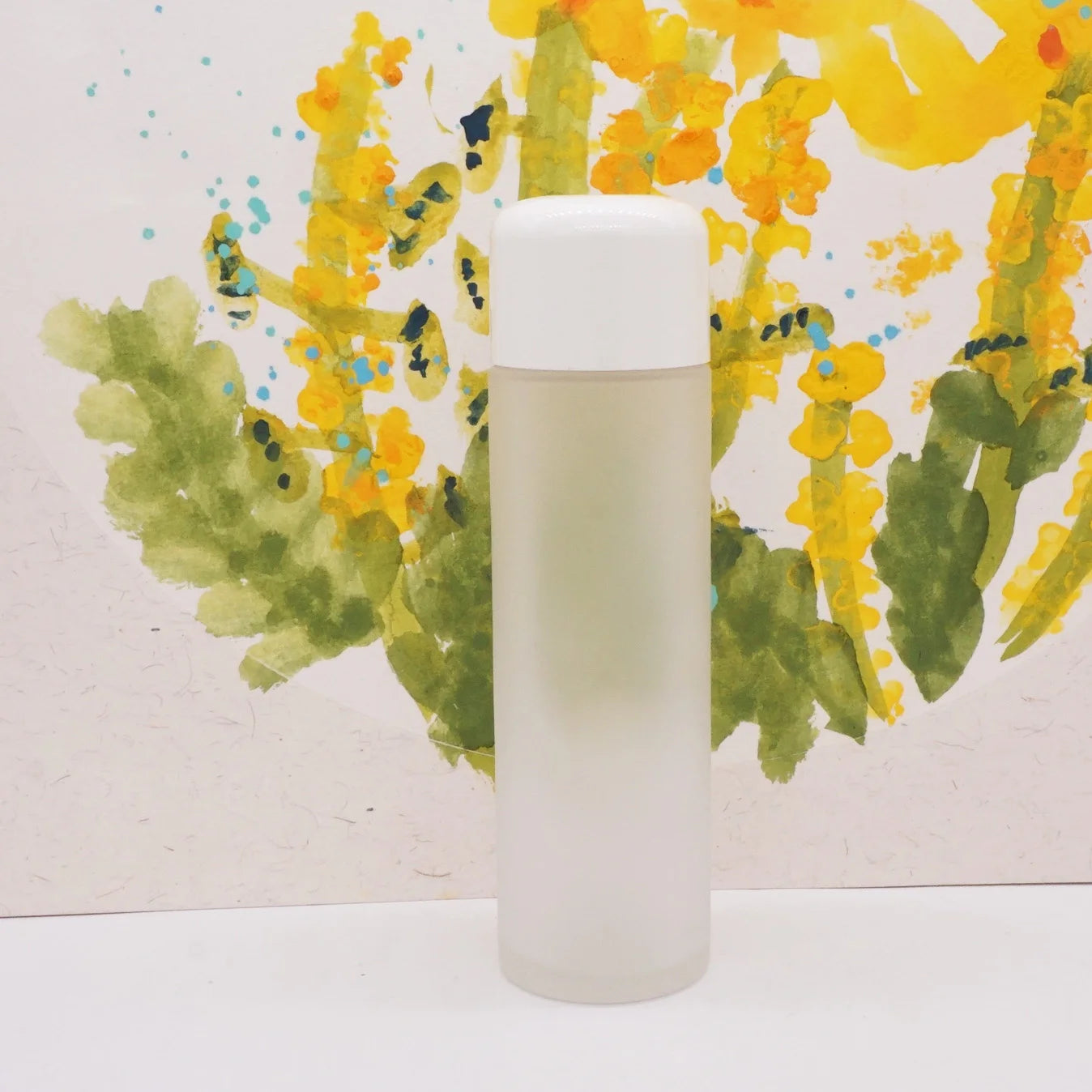 Cosmetic Bottle Packaging Frosted Round Toner Bottle 100ml with White Cap