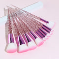 10pcs Crystal Diamond Makeup Brush Set Soft Fiber Cosmetic Powder Foundation Blush Eyeshadow Blending Kabuki Makeup Brushes Tool