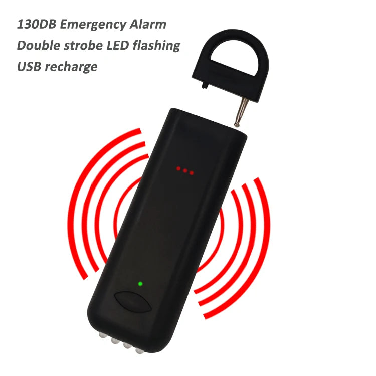 Rechargeable Anti Thief Personal Alarm Self Defense Keychain Alarming Device Recharge Sound Alert Alarm with Flash Light