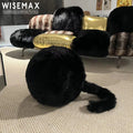 WISEMAX FURNITURE Home Decor Furniture Modern Sofas Ottoman Foot Rest Stool Chair Rabbit Fur Chair Living Room Round Ottoman