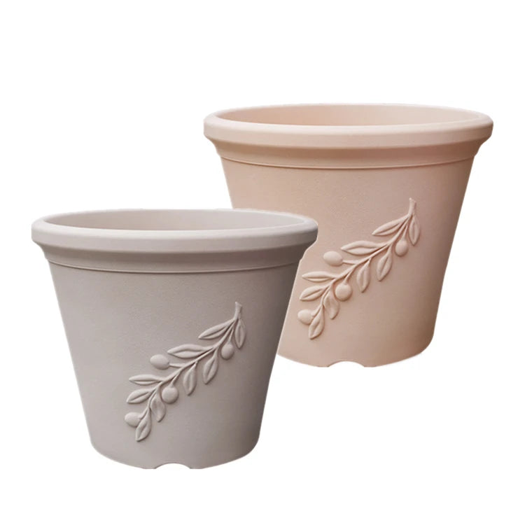 High Quality Large Grey Outdoor Garden Pot Imitated Ceramic PE Planter Flowers Premium Quality Outdoor Flower Pots & Planters