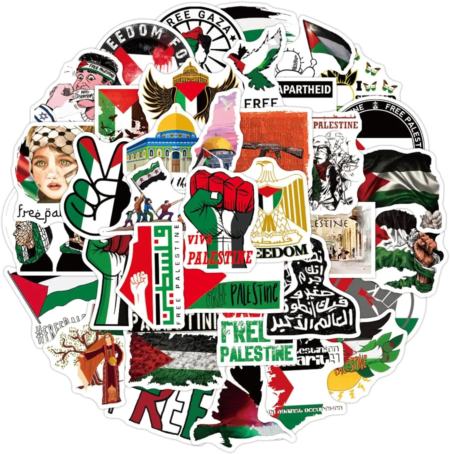 Custom Car Bumper Stickers with Palestine Flag UV Printed Waterproof Eco-Friendly Self-Adhesive Personalized for Cars