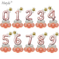 Automatic SealingLarge Size Crown Rose Gold Foil Number BalloonsBirthday Anniversary Decoration Graduation Decoration  SET243