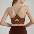 New Women's Shock-Absorbing Sports Bra With Beautiful Back Buckle Design Breathable Yoga Fitness Bra XL Size Spandex Lining