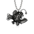 SS8-671P Steel Soldier Stainless Steel Lantern Fish Pendant Chain Animal Necklace Men Jewelry