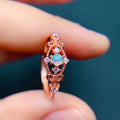 Hot Popular Silver Girls Rings with Natural Stone Round Brilliant Cut Diamond Classic Style Anti Tarnish Wholesale