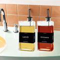 New Design Partial Rectangular Glass Oil Bottle Coffee Syrup Dispenser Oil Pump Hand Blown Eco-Friendly Classic 500ml for Coffee