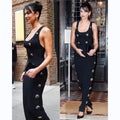 C3287 Latest Fashion Spandex  Bandage Black Long  Bodycon Women Dress