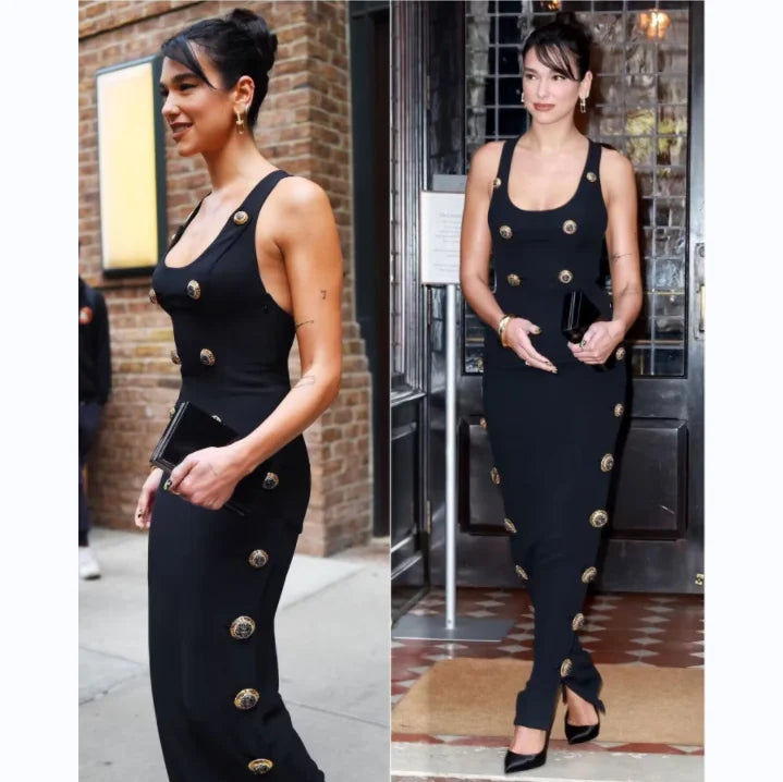 C3287 Latest Fashion Spandex  Bandage Black Long  Bodycon Women Dress