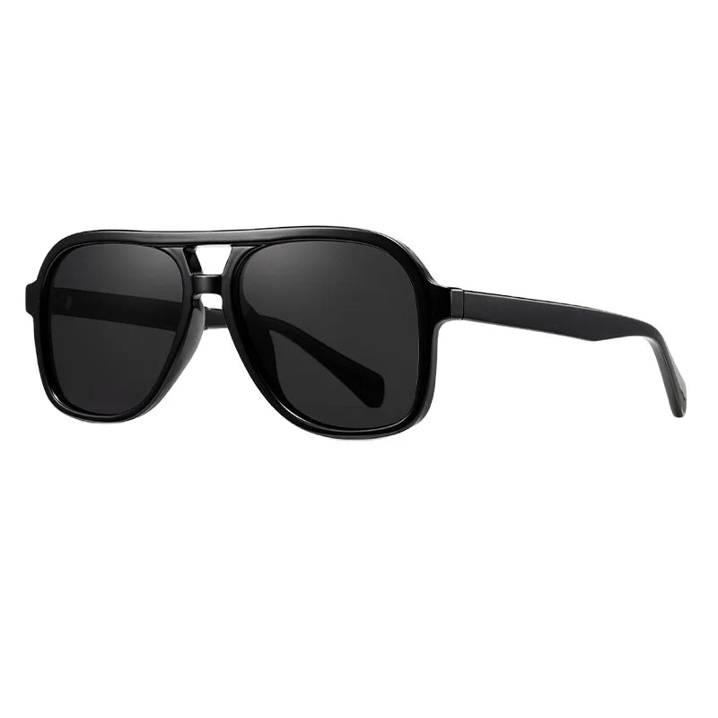 Custom Logo Oversized TR90 Frame Sunglasses Retro Style Polarized Lenses in Blue Black Red Yellow; Acetate and TAC Material