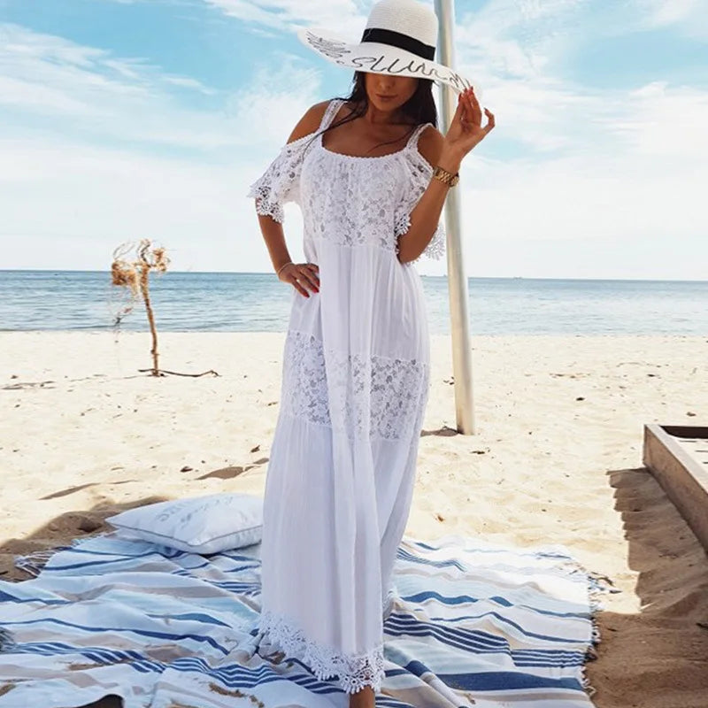 Hollow slip dress wholesale Embroidered loose top custom logo Bikini top factory directly