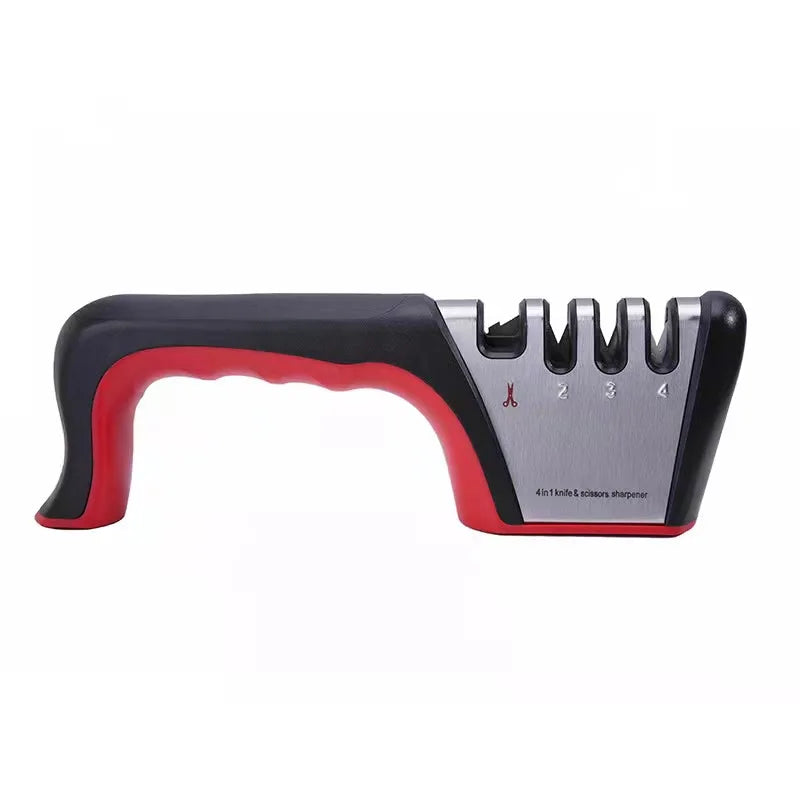 Professional Mini Manual Stainless Steel 4-Stage Eco-Friendly Multi-Grit Kitchen Handheld Knife Sharpener