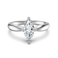 Dylam Classic Collection Jewellery S925 Silver Rhodium 14K Gold Plated Solitaire Oval Shape 5A Cubic Zirconia Promise Band Ring