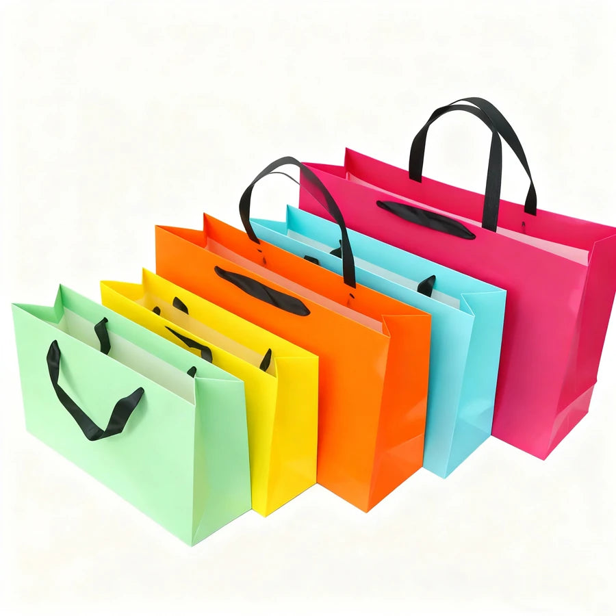Wholesale Luxury Brown Kraft Paper Gift Bags Twisted Handle Custom Size Logo for Cosmetics Perfumes Wigs Fur Blush-Recyclable