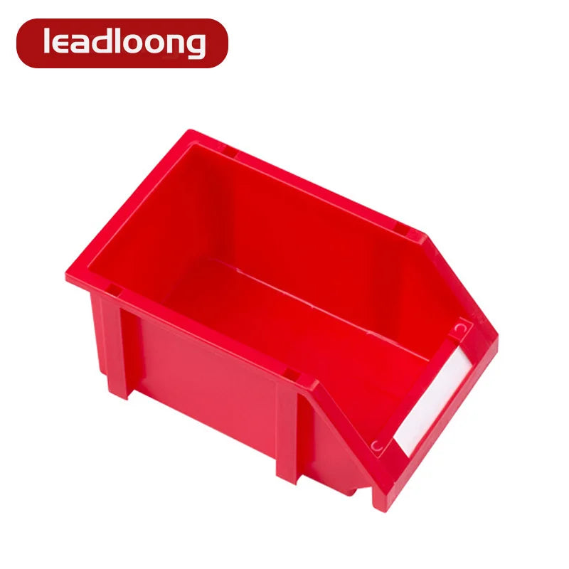 LEADLOONG X2 Red Color 250*150*120MM/9.84*5.91*4.72 Inch Storage Bins Plastic Litter Box Organizer Bins Parts Garage Tool Box