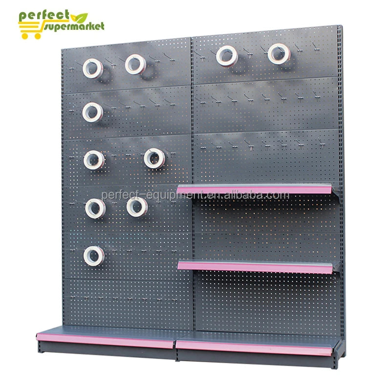 Wholesale Heavy Duty Single/Double Sided Grocery Store Wire Slatwall Hook Display Rack with Quick Installation