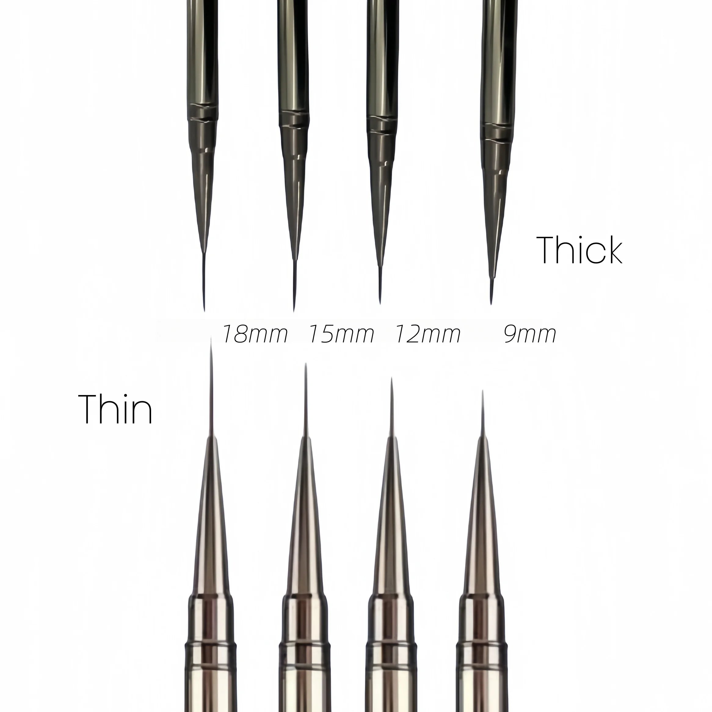 Wholesale Nail Art Long Striping Brush Metal Handle Nail Drawing Pens Thin and Thick Nail Brush Set Gel Polish Painting Pens