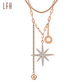 18k Real Gold Star Necklace North David New Design Gold  Moon and Star  With Star Sign 18k Gold Jewelry Real with Diamond