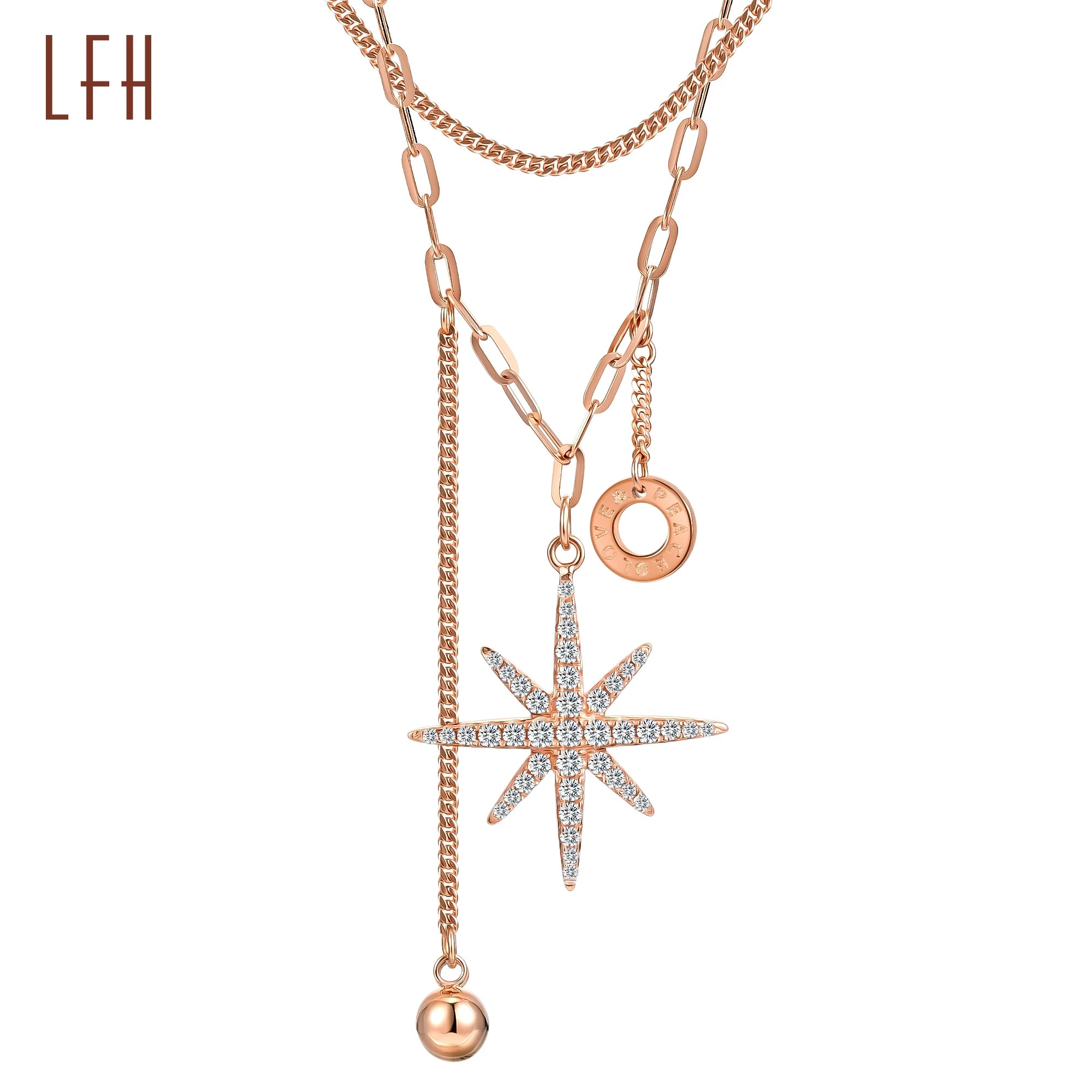 18k Real Gold Star Necklace North David New Design Gold  Moon and Star  With Star Sign 18k Gold Jewelry Real with Diamond