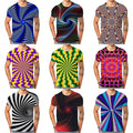 2022 Hot Vertigo Hypnotic 3D Digital Printing Shirt for Men's and Kid's Run Neck Vision All Over Print OEM and ODM Tops