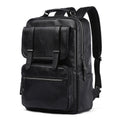 0801 Custom Logo Wholesale Fashion Simple Black Men Multifunction Hiking Large Vintage Laptop PU Leather Backpack